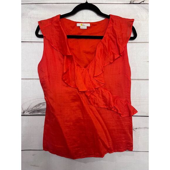Boden Tops - Boden Red Orange Linen Top Size 6